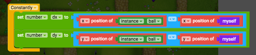 Blocks measuring dx and dy