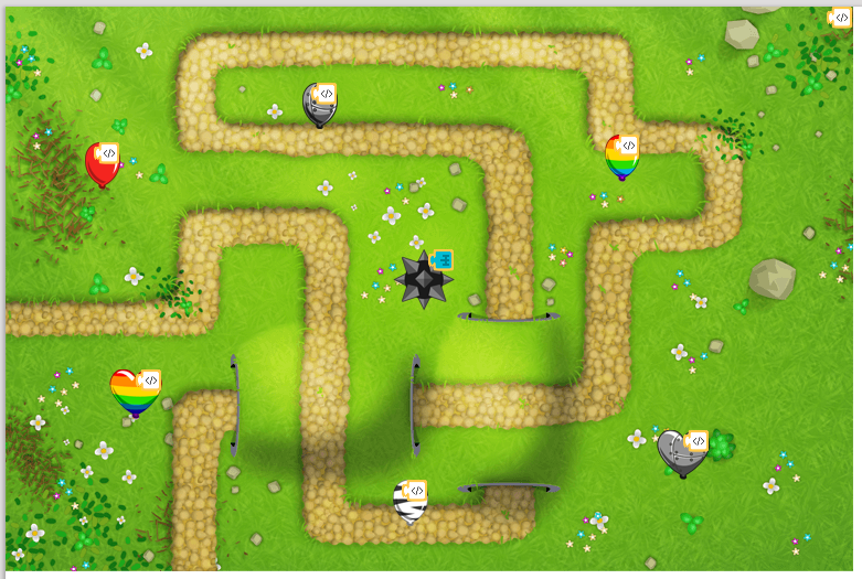 Various bloons around the level